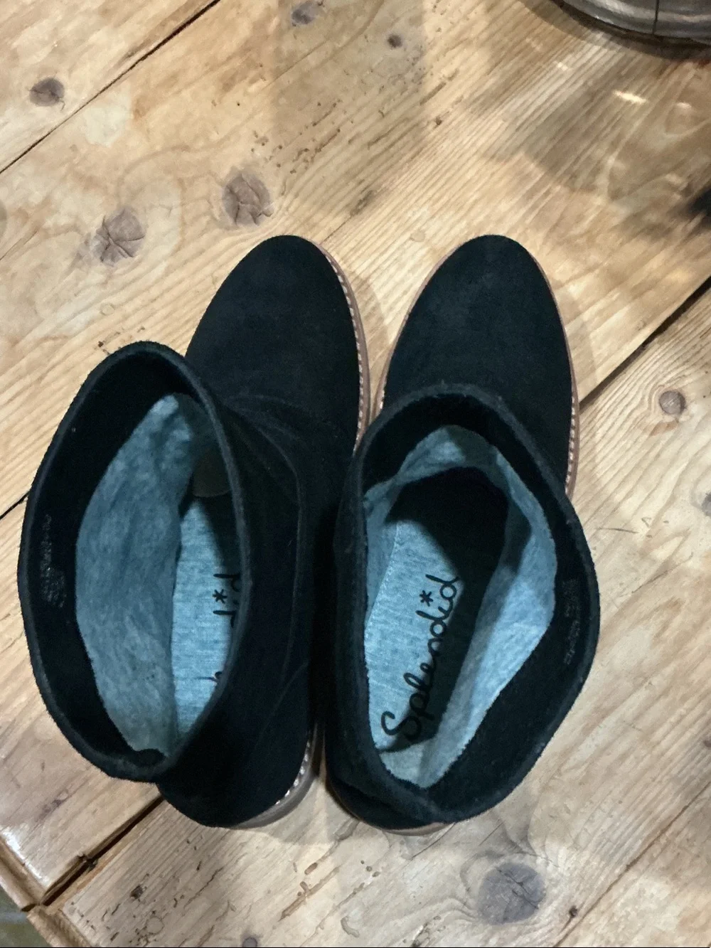 Splendid Black Suede Buckle Wrap Ankle Booties